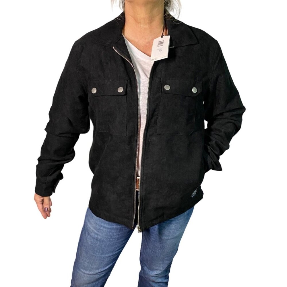 NWT Wesc Unisex Black Corduroy Shirt Jacket Mens M / womens L unisex